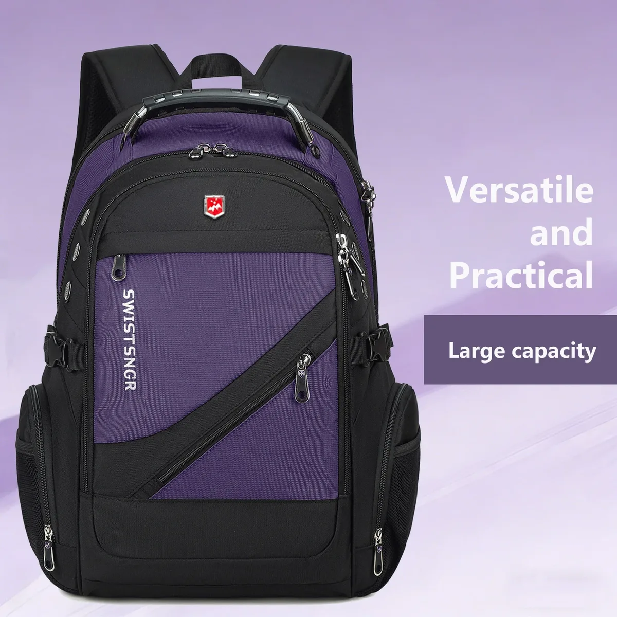 sac à dos étanche pour ordinateur portable 17 pouces pour femme, grand sac de voyage pour avion, sac à dos tendance pour homme et fille, pour l'école et les adolescents, mochila