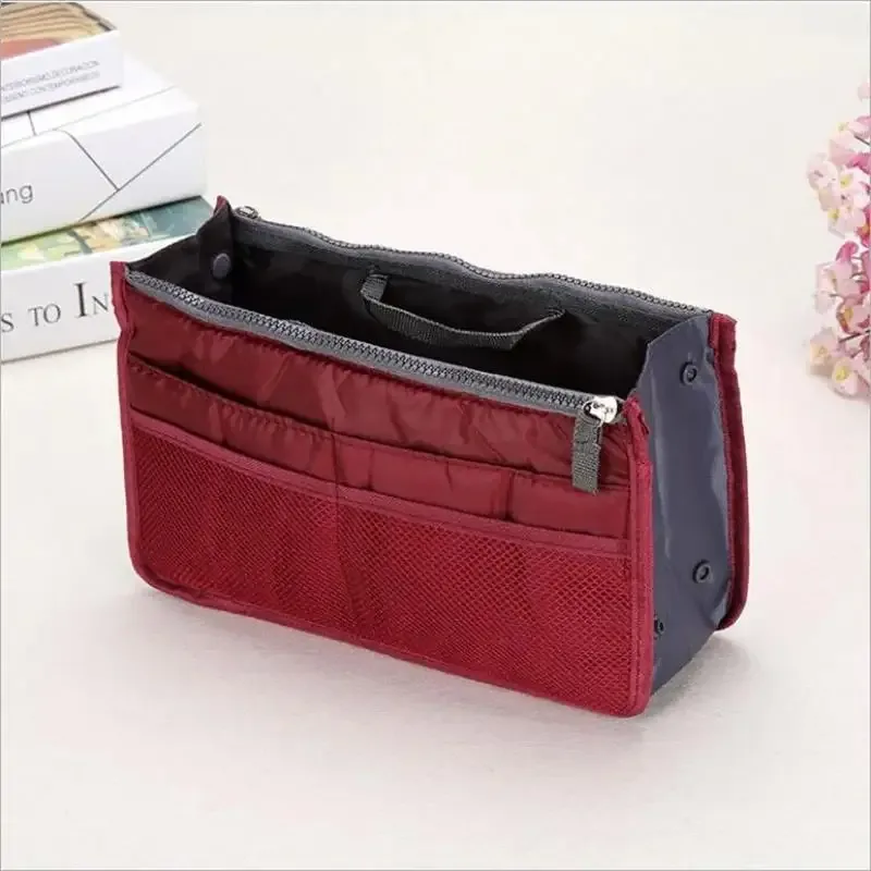 organisateur insérer sac femmes nylon voyage insérer organisateur sac à main sac à main grande doublure dame maquillage cosmétique sac pas cher femme fourre-tout