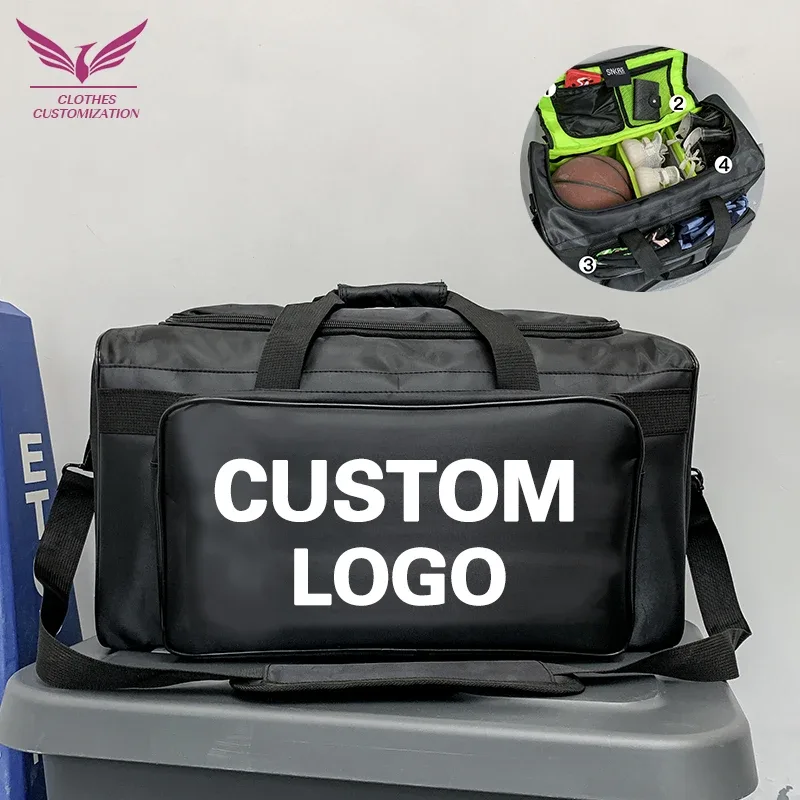 sac de sport de basketball grand format avec logo personnalisé, sac de gym imperméable diy, sac de fitness, pe