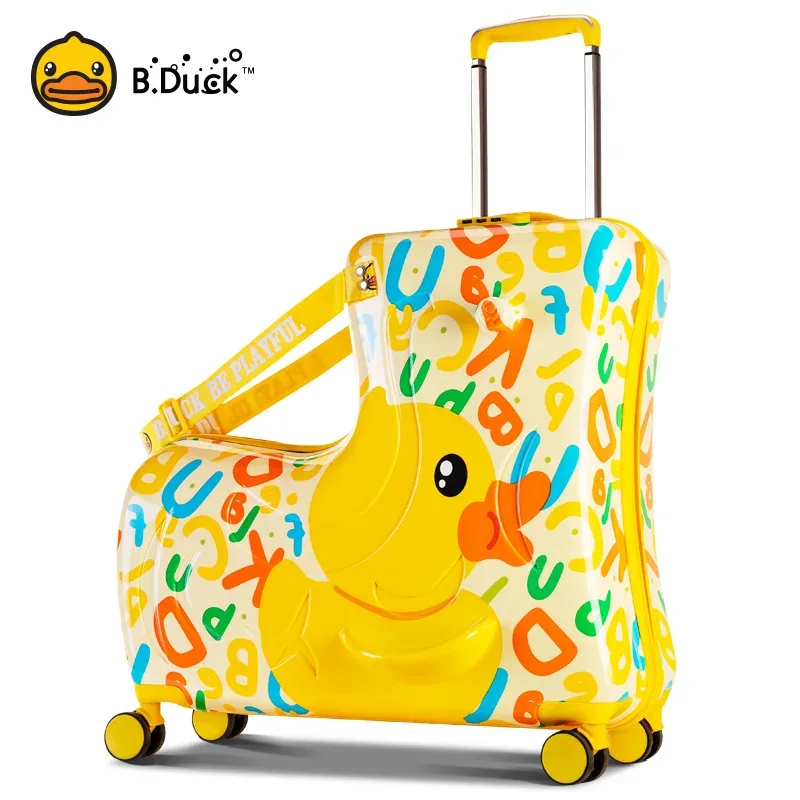 nouvelle valise d'équitation pour enfants sur roulettes, valise de voyage à roulettes de dessin animé pour enfants, peut s'asseoir et faire du cheval, bagages roulants, cadeaux