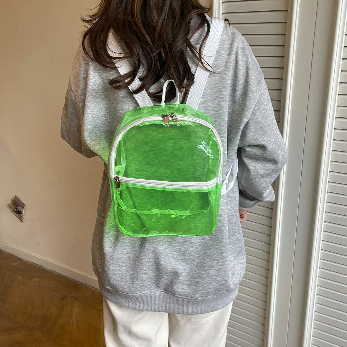 Sac à dos holographique Transparent, gelée de bonbons, sac de plage, voyage, randonnée, natation, cyclisme en plein air, sac d'école léger, sac de téléphone de rue