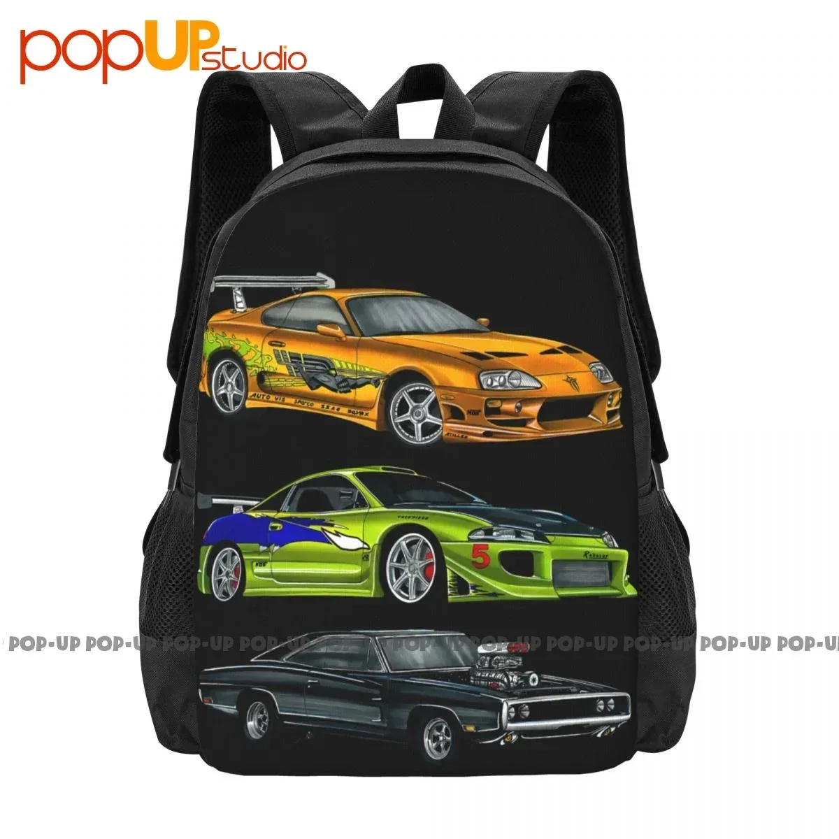 sac à dos voitures de fast and furious, sac de sport d'entraînement scolaire de grande capacité, course en plein air