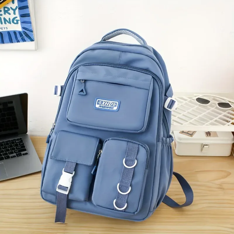 sac à dos multi-poches pour adolescentes, bretelles rembourrées réglables, sac à dos scolaire de grande capacité, pour sac à dos décontracté quotidien