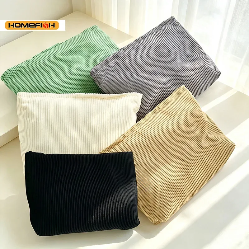 homefish trousse de maquillage en velours côtelé grande capacité portable organisateur de maquillage de voyage avec fermeture éclair sac à main quotidien pour femmes