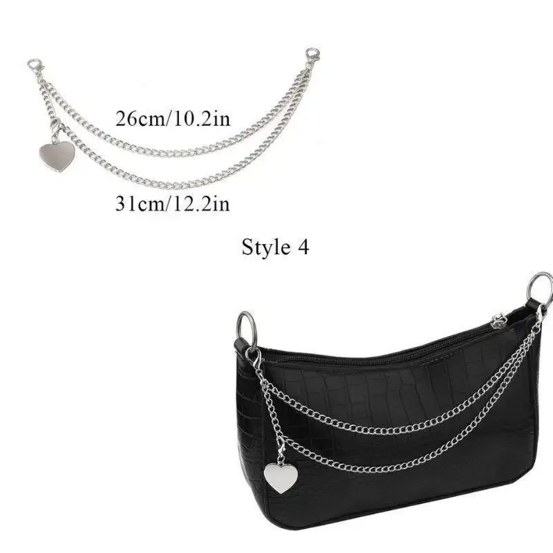 y2k – sangle en chaîne de perles en métal pour sacs, chaîne de sac multicouche pour sac à main, poignées de bricolage, pendentif étoile, sac à bandoulière, accessoires de chaîne