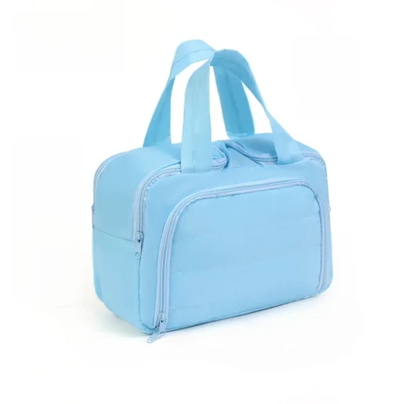 trousse de maquillage portable multi-poches avec fermeture éclair, organisateur cosmétique pour voyage et usage domestique, grande capacité, pochette de rangement pour articles de toilette