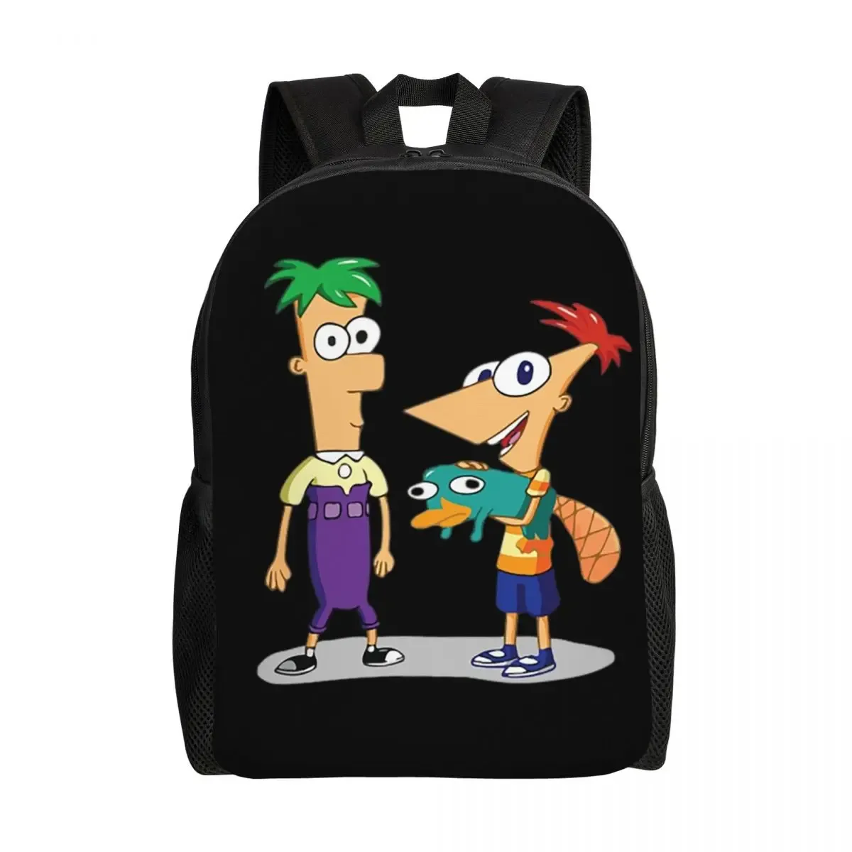 sac à dos phineas et ferb pour étudiants, garçons et filles, sac d'école, sac à bandoulière pour ordinateur portable