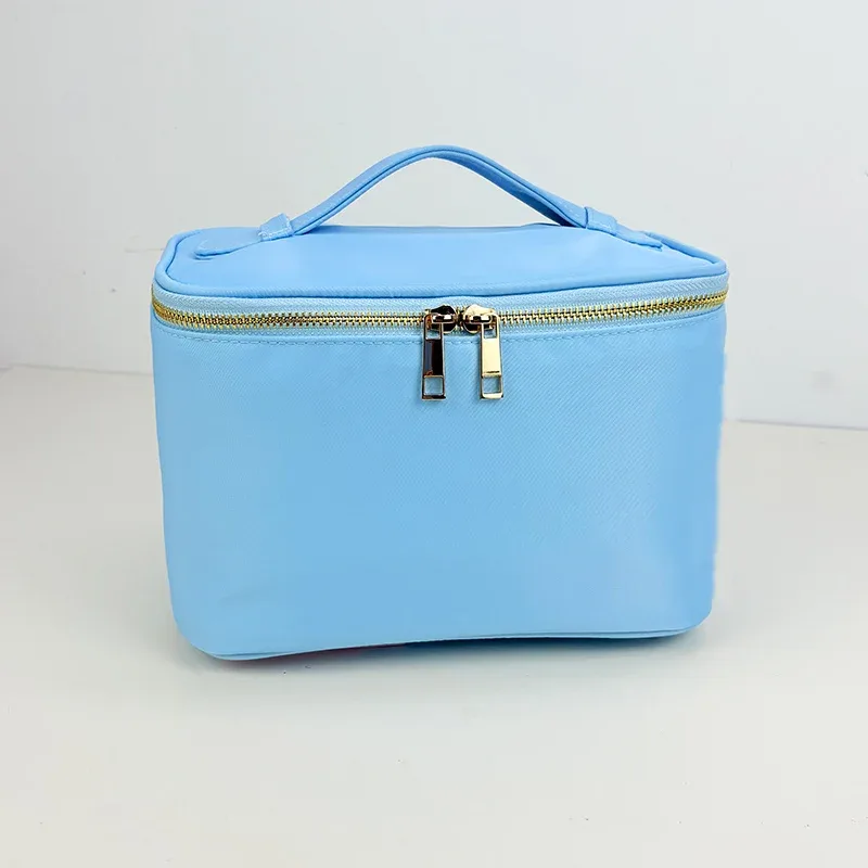 nouvelle trousse de maquillage portable en nylon imperméable 2025, sac de toilette de voyage, trousse de maquillage grande capacité, mini valise de voyage portable di