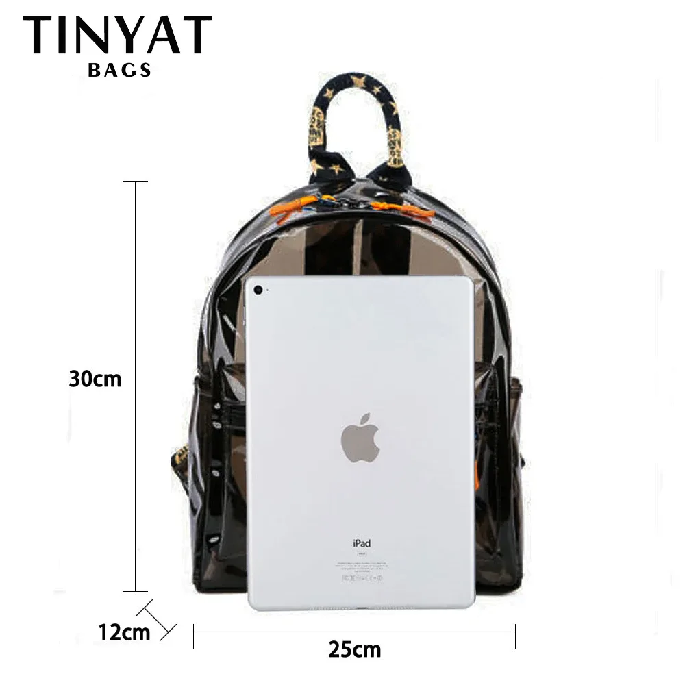 tinat fashion – sac à dos transparent pour femmes, mini sac à dos mignon de voyage, sac à dos d'école, sac d'étudiant pour filles, mochila pour enfant