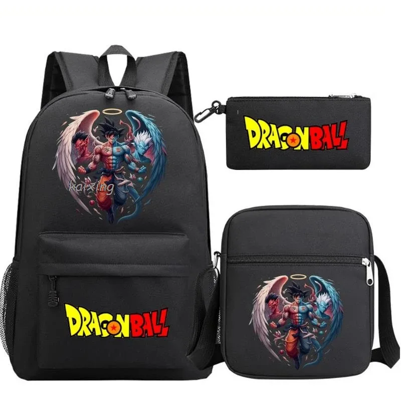 sacs d'école imprimés anime dragon ball, sac à dos camouflage pour ordinateur portable, cartable pour adolescents garçons et filles, 3 pièces/ensemble, cadeau de rentrée scolaire