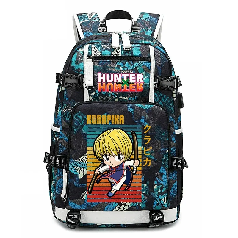 sac à dos imprimé hunter x hunter, grande capacité, pour étudiants, enfants, adolescents, voyage scolaire, sac à dos de voyage