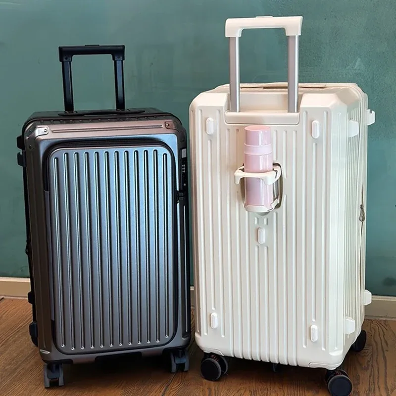 valise extensible multifonctionnelle de 20 pouces avec compartiment à ouverture frontale compatible avec la carte d'embarquement pour hommes et femmes