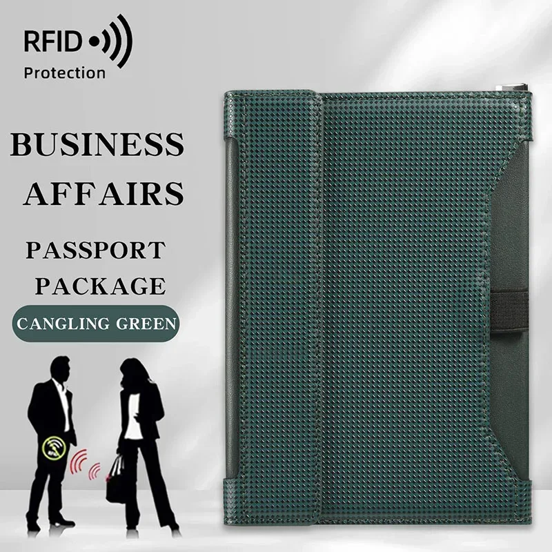 porte-passeport bloquant rfid, essentiels de voyage, multifonctionnel, grande capacité, couverture de passeport, cadeaux d'affaires, étui pour cartes
