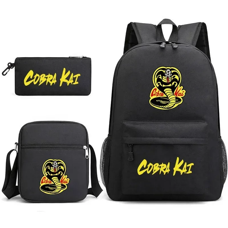 Cobra Kai sac à dos cartable sac à bandoulière trousse à crayons ensemble cadeau pour enfants étudiants