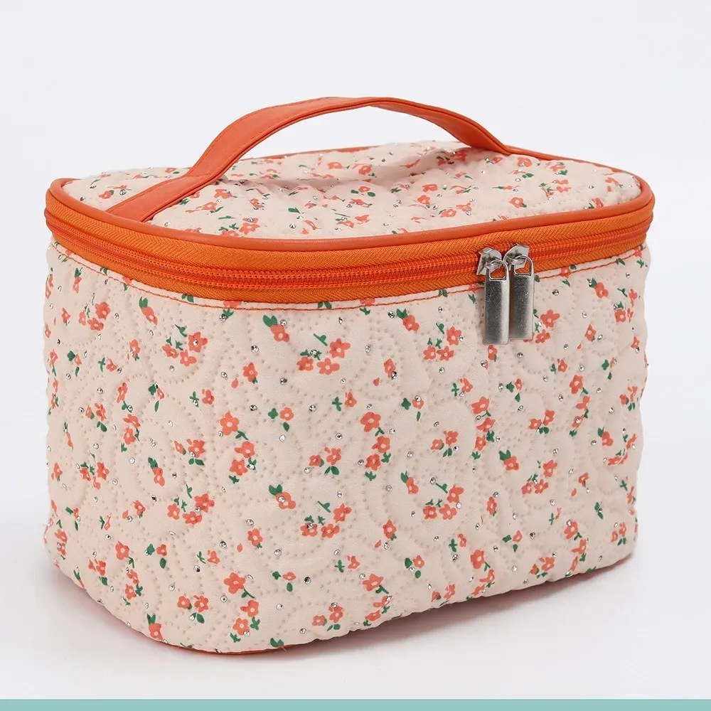 sac de maquillage portable grande capacité, motif dessin animé, style coréen, sac de rangement pour maquillage, sac cosmétique, extérieur
