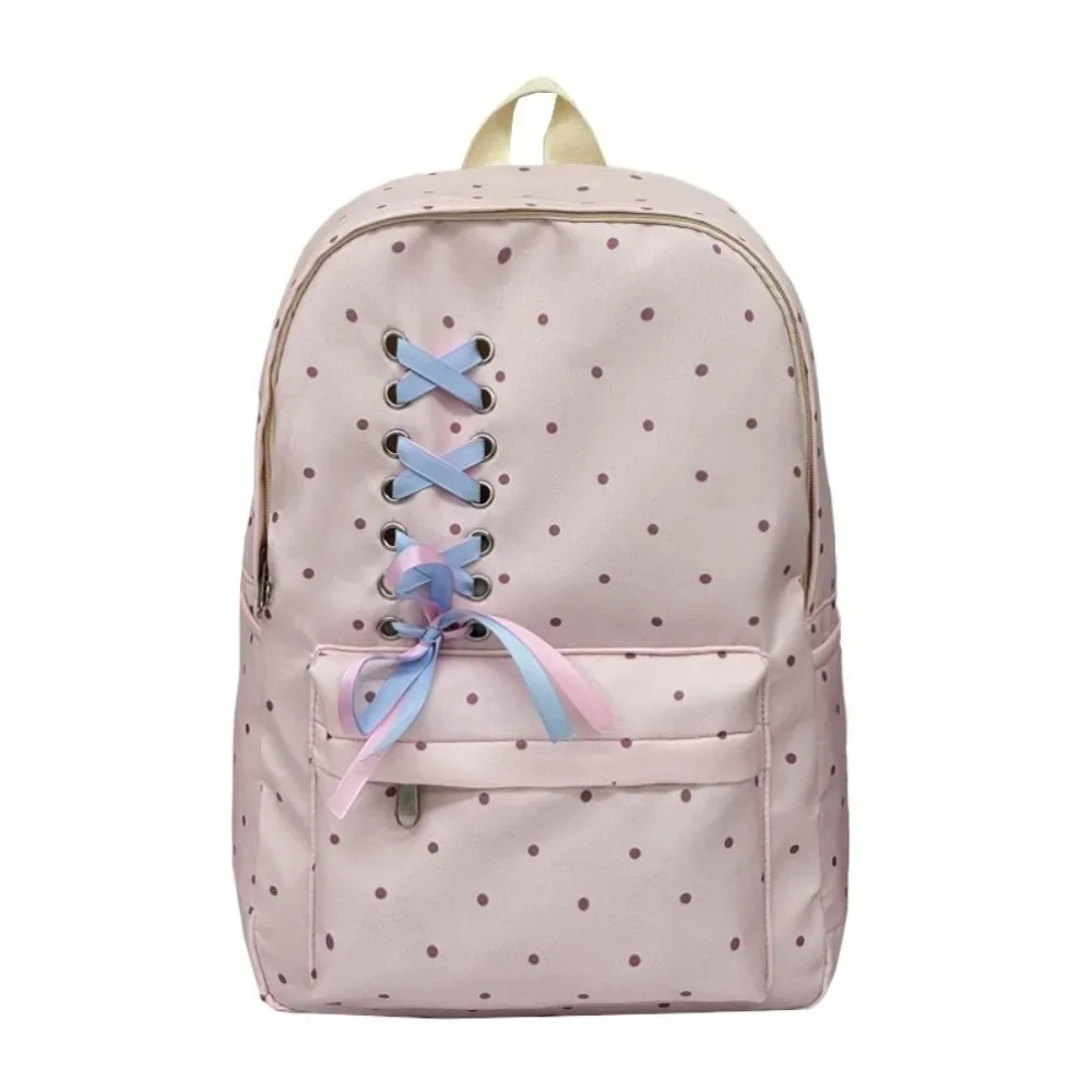 sac à dos décontracté à pois grande capacité, durable, pour étudiants, en polyester anti-rayures, en nylon, pour l'extérieur