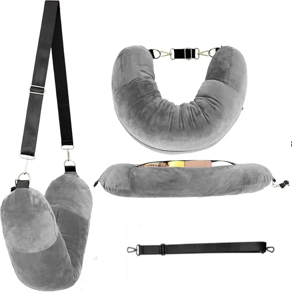 taie d'oreiller de voyage rechargeable, sac de rangement, sac de voyage portable, coussin d'avion, oreiller de