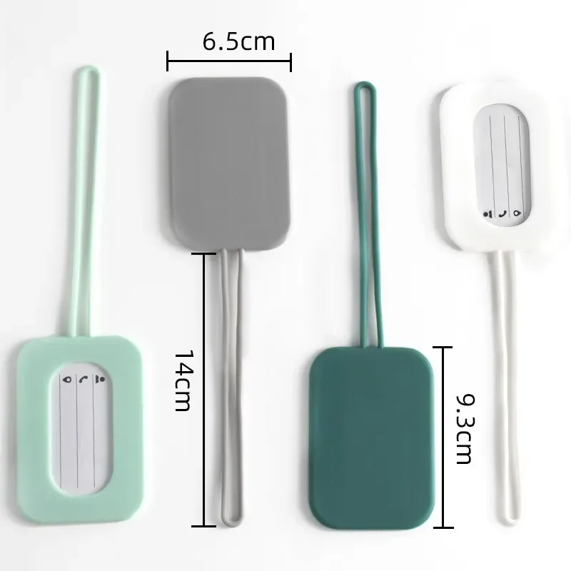 étiquettes de bagage de voyage en silicone, porte-nom et carte d'identité, couleur unie, étiquette de valise, étiquette de bagage d'embarquement, accessoires de voyage