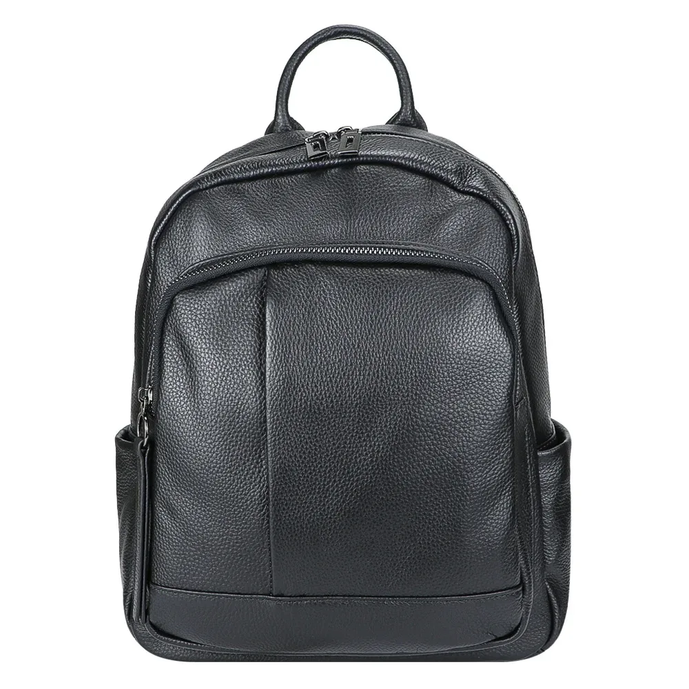 sac à dos décontracté en cuir de vache véritable pour femme, sac de voyage en cuir véritable, fourre-tout multifonctionnel pour femme, sac initié