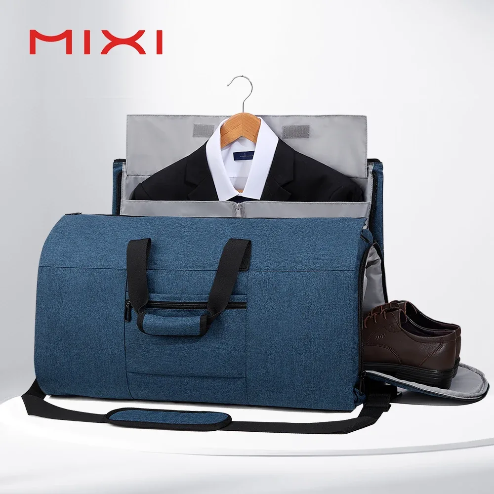 Mixi sac à vêtements à main pour voyage 56L sac de sport convertible pour hommes femmes 2 en 1 bagage suspendu valise robe costume voyage