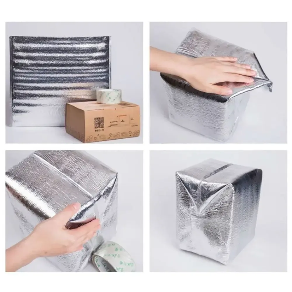 sac isotherme en papier d'aluminium, sac isolant pliable pour pique-nique, sac d'emballage thermique portable pour aliments, livraison de nourriture, porte-boissons, sac isolé