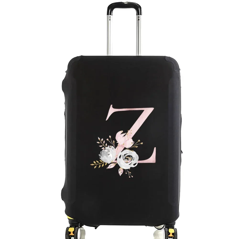 valise à bagages valise housse de protection rose fleur lettre nom motif voyage élastique bagages housse anti-poussière appliquer 18-28 valise