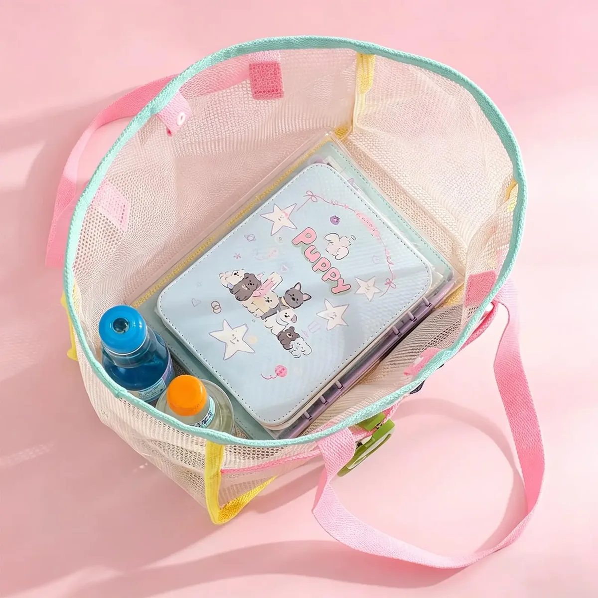 sacs de plage pour femmes, sacs de plage pliables colorés en filet, sac de voyage pour la piscine, poche de rangement pour accessoires de plage