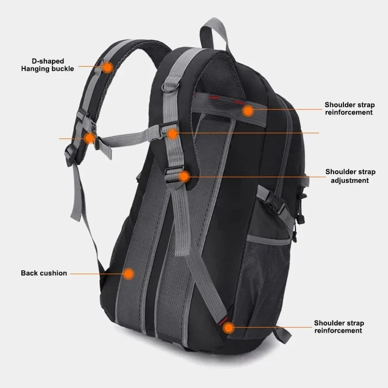 nouveau sac à dos de voyage pour hommes et femmes, sac à dos de randonnée en plein air, sacs à dos de camping, grande capacité, sacs pour ordinateur portable, sac de montagne léger