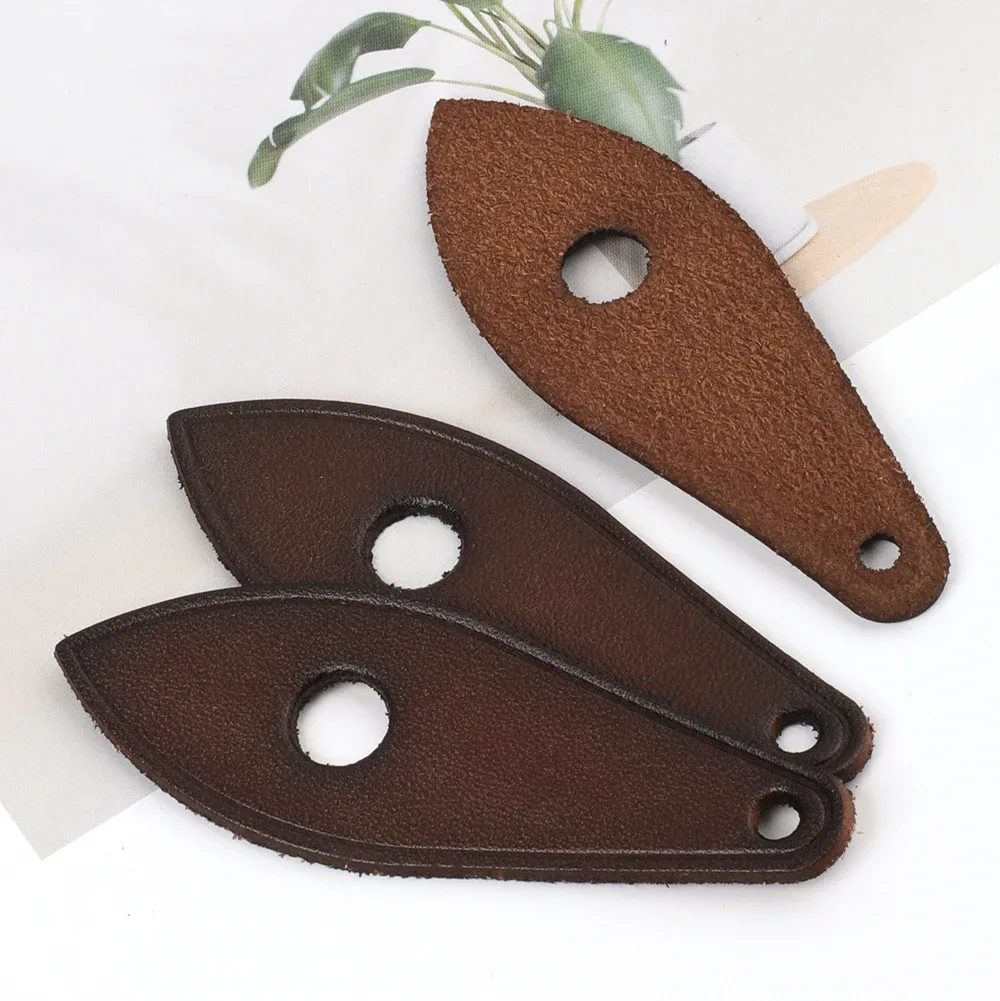 lot de 2 tirettes de fermeture éclair en cuir véritable, forme feuille, pour bagages, sacs à dos, vestes, valises et accessoires