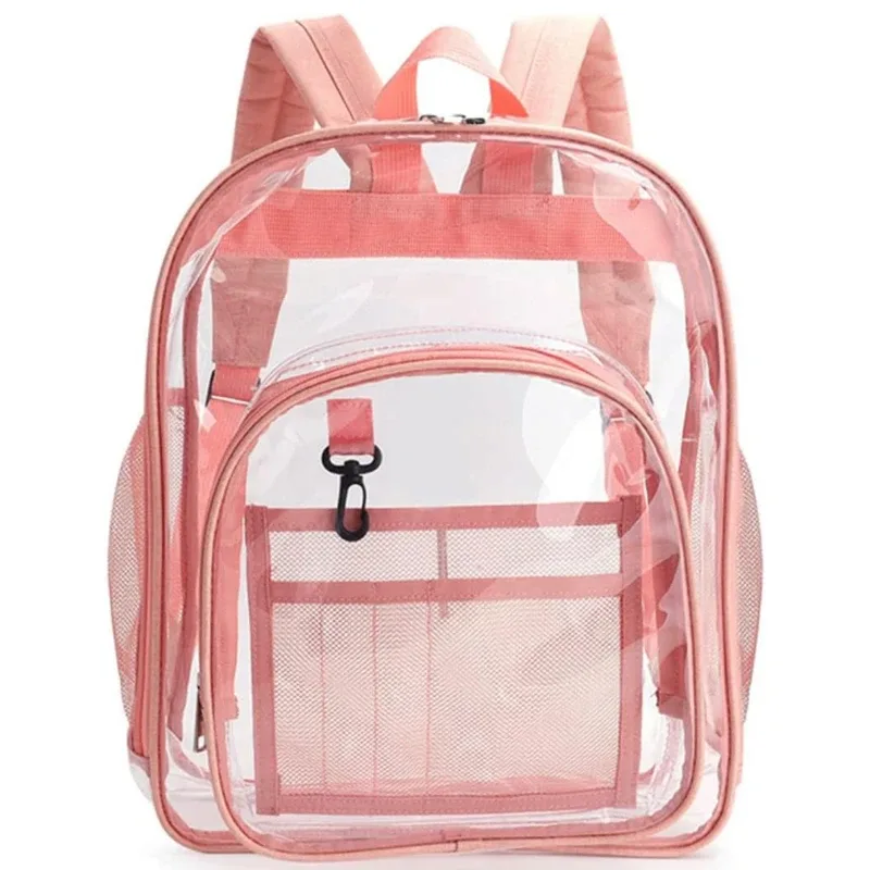 sac à dos transparent imperméable pour femmes et hommes, sac d'école unisexe de grande capacité, portable, décontracté, pour voyage, étudiant