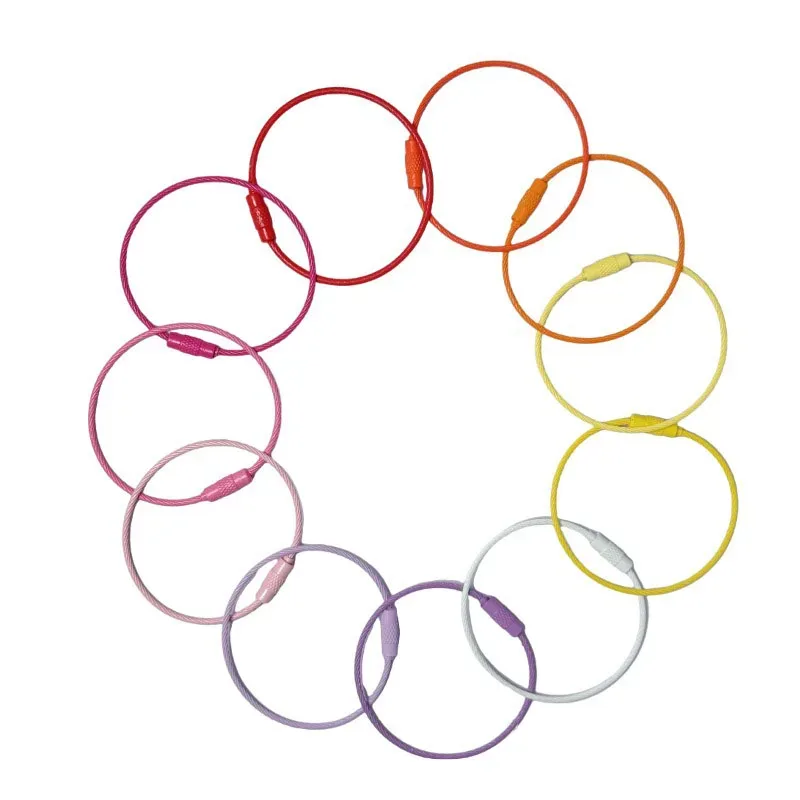 clip pour étiquette de bagage en fil d'acier inoxydable coloré, facile à installer, parfait pour les voyages et l'usage quotidien, gss01, 10/20 pièces, nouveau