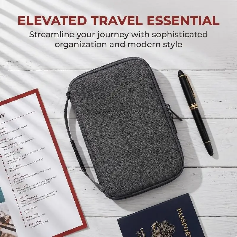 Porte-passeport de voyage étanche avec protection RFID, organiseur familial avec plusieurs emplacements pour cartes - Portefeuille de voyage familial