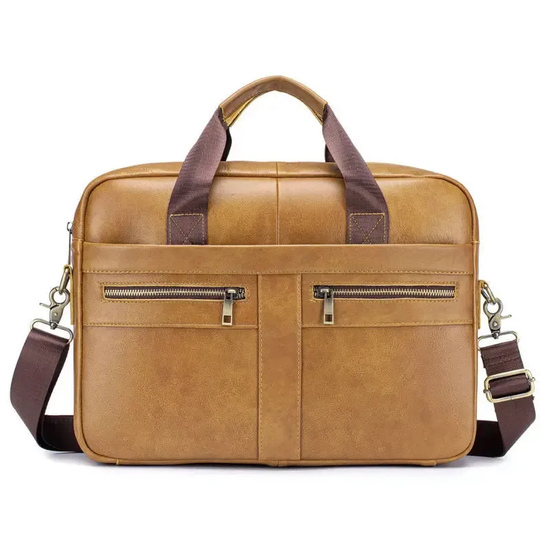 nouvelle sacoche rétro en cuir véritable pour homme, sacoche pour ordinateur portable en cuir de vachette de première qualité, sac bandoulière grande capacité pour homme, sac d'affaires