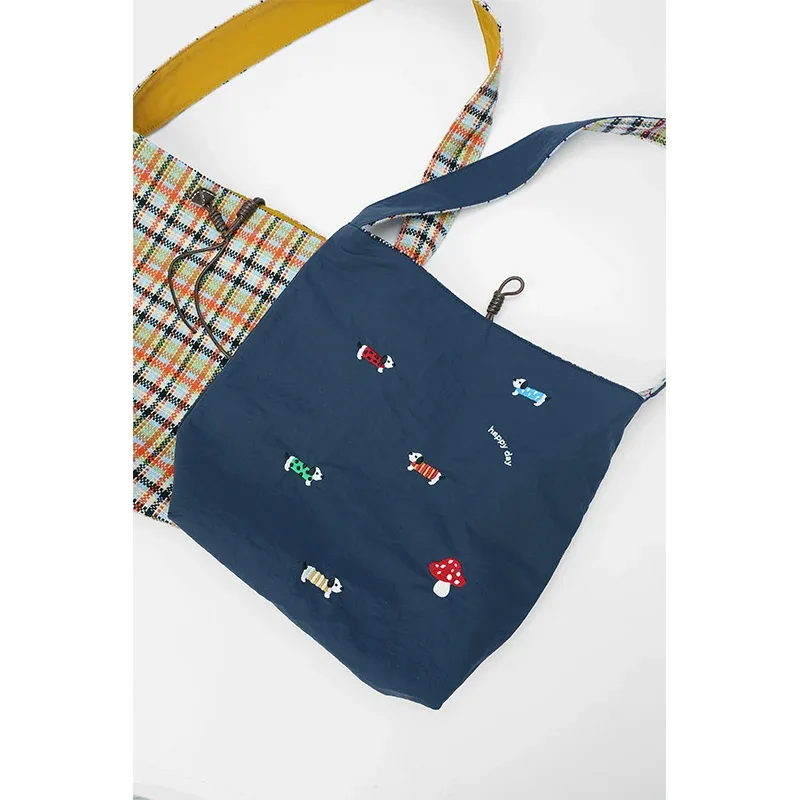 elfsack 2025 hiver nouveautés basique cordon multicolore sac à bandoulière à carreaux pour femme