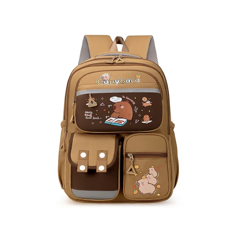 capybara école sac à dos adolescents filles sacs d'école ensemble sac à dos décontracté enfants 3 pièces livre sac kawaii enfants cartable voyage sac à dos