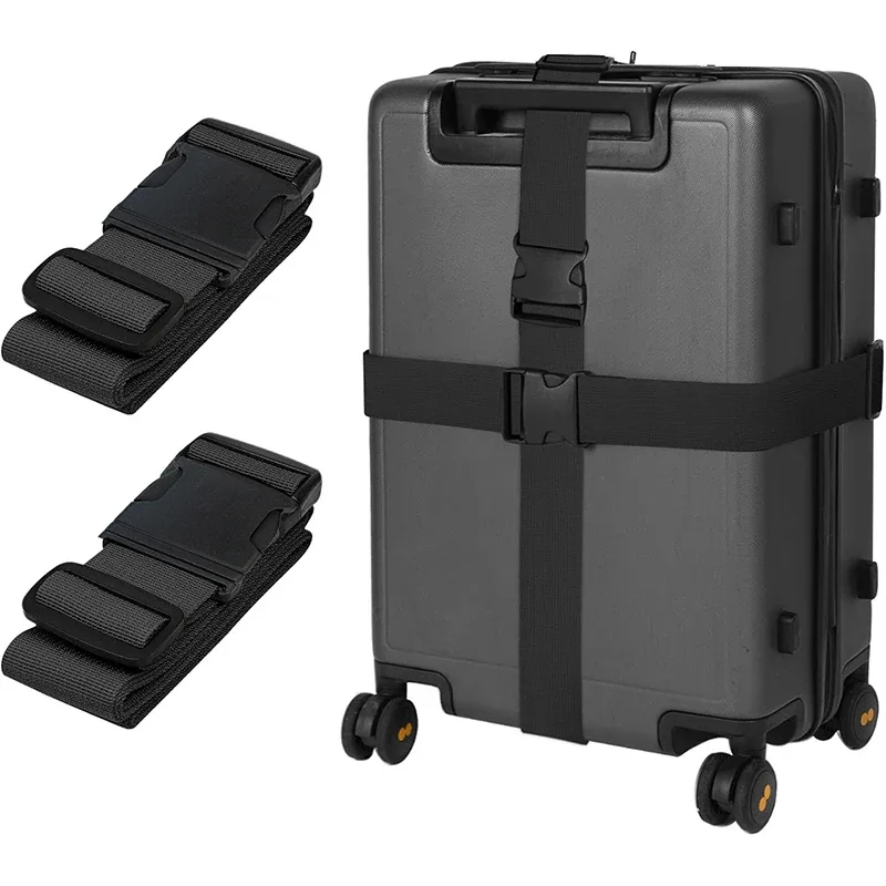 sangles de bagages durables antivol, 2 pièces, ceintures de valise de voyage aux couleurs vives, sangles de bagages réglables, accessoire de bagages de voyage