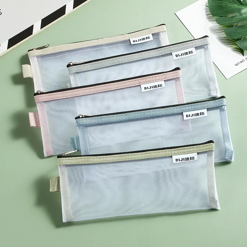 trousse de maquillage, sac à main d'école, étuis à crayons pour bureau, grande et petite trousse de toilette transparente en nylon pour étudiants
