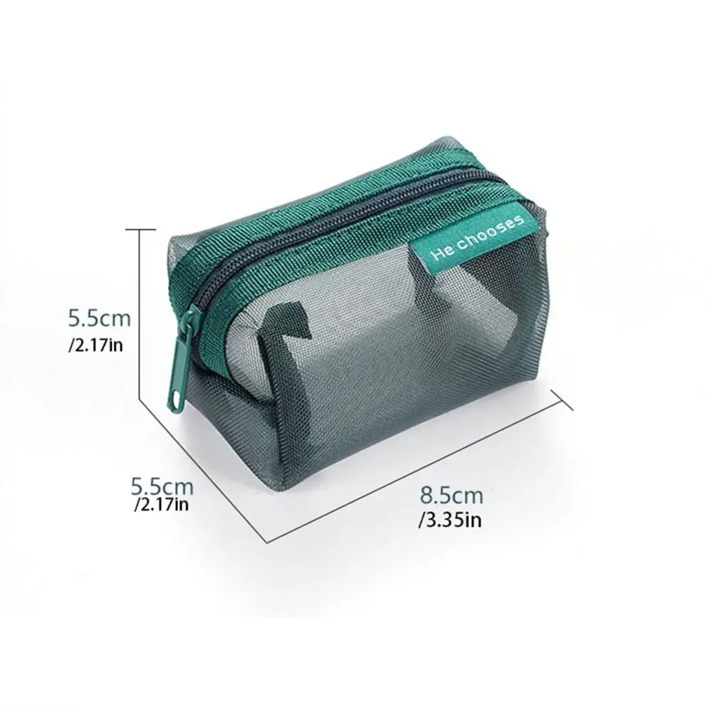 sac de maquillage en maille de couleur rétro, sac à cosmétiques transparent de grande capacité avec fermeture éclair, étui de rangement, sac de rangement de toilette