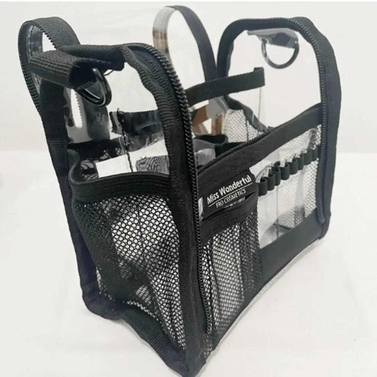 grande trousse de maquillage transparente multifonctionnelle, imperméable, portable, pour artistes maquilleurs, pour l'extérieur, la chambre, la salle de bain, le bureau, la maison