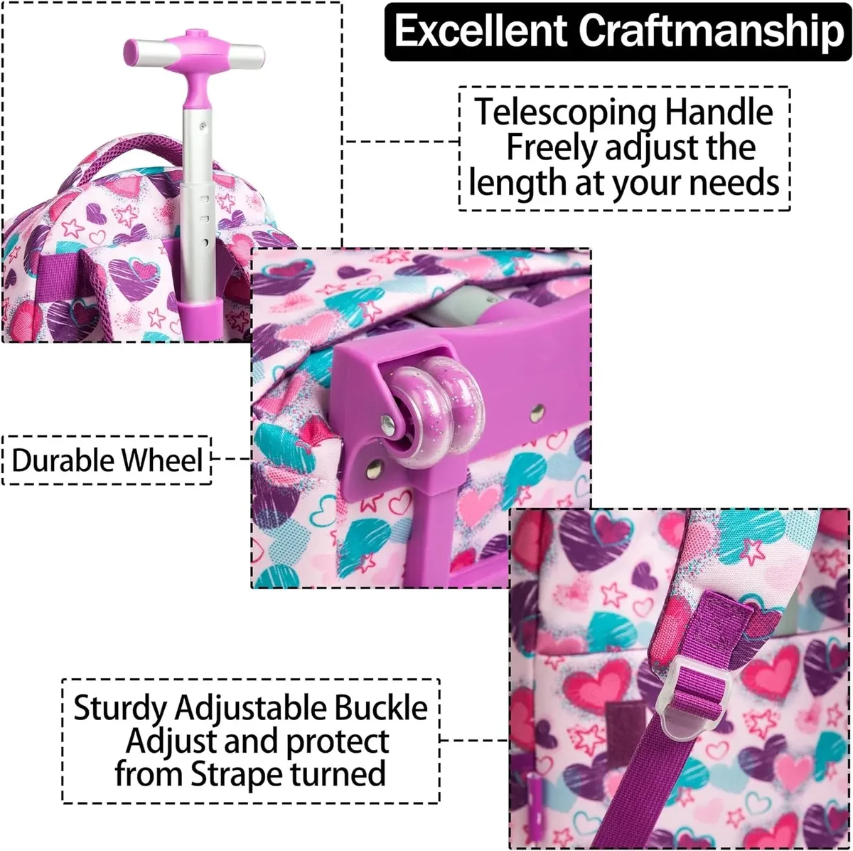 sac à dos à roulettes pour enfants sac à roulettes pour enfants sac à dos de chariot d'école pour garçons sac à dos roulant avec roues d'école fille