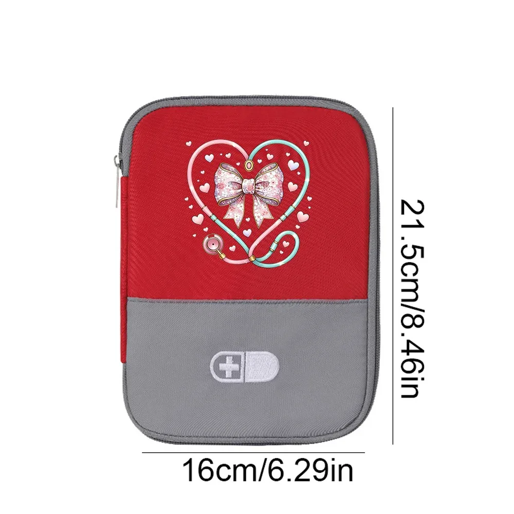 sac de rangement pour médicaments de grande capacité, design stéthoscope et nœud papillon, organisateur portable pour la maison, usage quotidien, 1 pièce