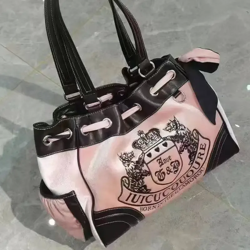 sac fourre-tout vintage tendance, nouvelle couleur contrastée, broderie alphabet y2k, grande capacité, sacs à dos polyvalents noirs pour femmes