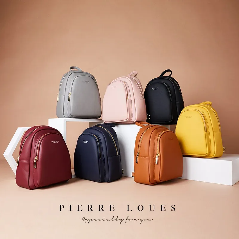 petit sac à dos en cuir pu pour femmes, sac à bandoulière preppy solide pour dames, sac à dos de voyage pour écoliers