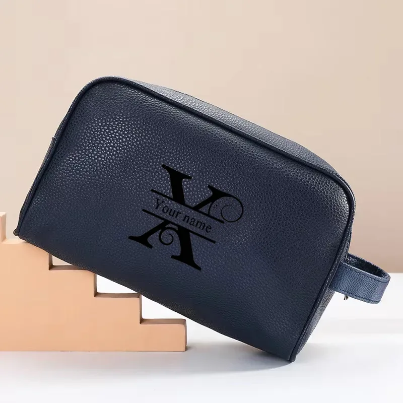 trousse de toilette portable personnalisable avec fermeture éclair, grande capacité, organisateur de maquillage, idéale pour le rangement des soins de la peau et des articles de toilette