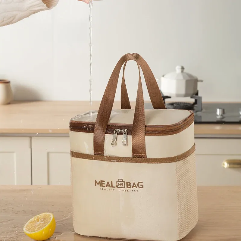 sac isotherme oxford en aluminium pour boîte à lunch, sac de rangement imperméable et résistant à l'huile, sac isotherme pour étudiants, sac fourre-tout de grande capacité