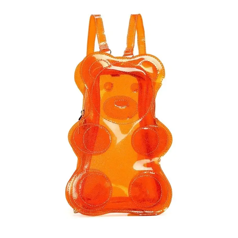 sac à dos ita avec motif d'ours mignon, grande capacité, sac transparent, sac à bandoulière décontracté pour les fans d'anime, accessoire scolaire quotidien