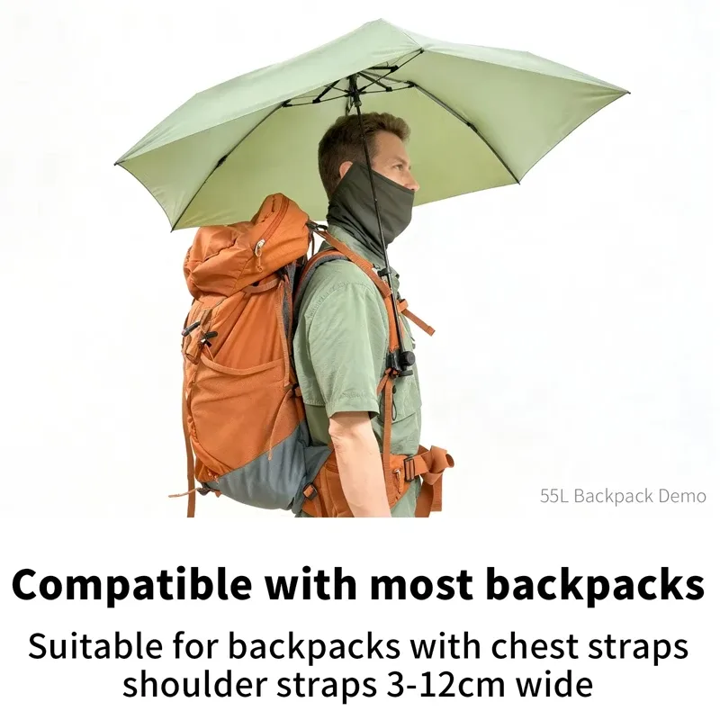 support de parapluie portable pour randonnée en plein air, fixation sans support manuel, clip pour sac à dos, accessoires de pluie et de parapluie