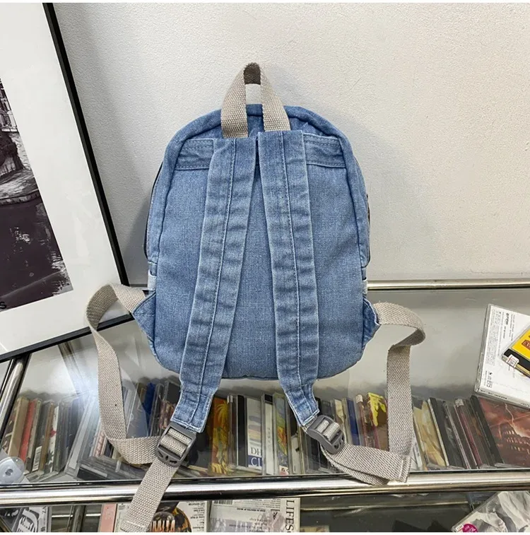 sac à dos en denim pour femmes, sac de voyage décontracté, sacs d'école pour étudiantes, sacs d'école pour adolescentes, sac à dos cowboy bleu mochila