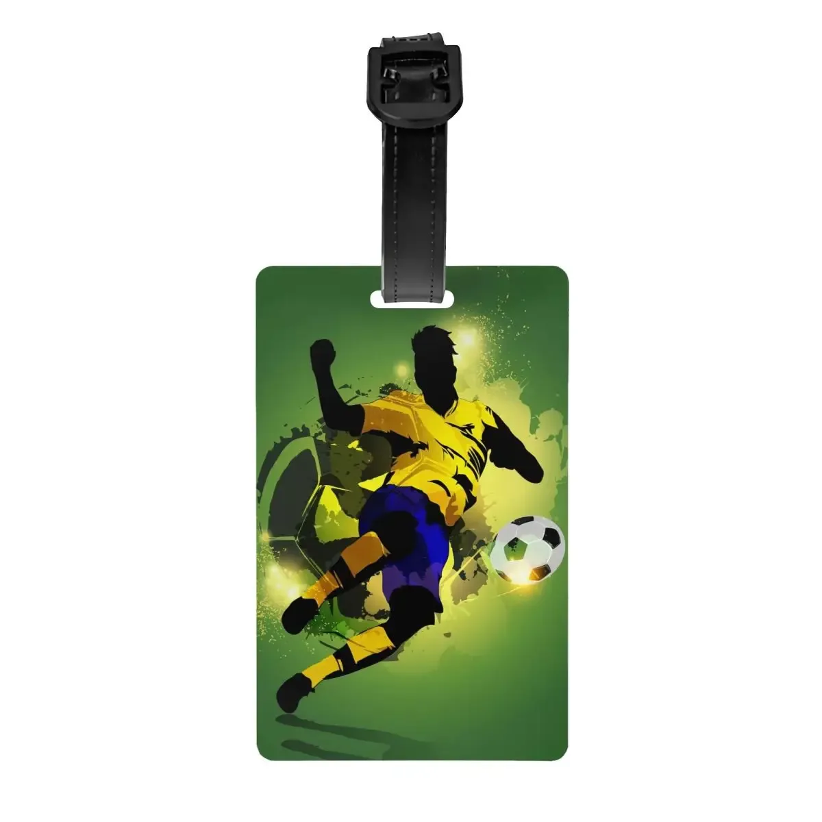 étiquette de bagage à impression soccerly personnalisée avec carte de visite, couverture de confidentialité, étiquette d'identification cool pour sac de voyage et valise