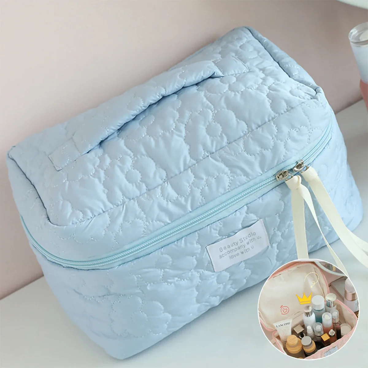 ins style – trousse de maquillage couleur bonbon, nouvelle sac de luxe léger pour femmes, sac de rouge à lèvres portable de voyage, trousse de toilette de rangement de cosmétiques